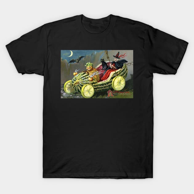 Antique Halloween Drive Greetings T-Shirt by forgottenbeauty